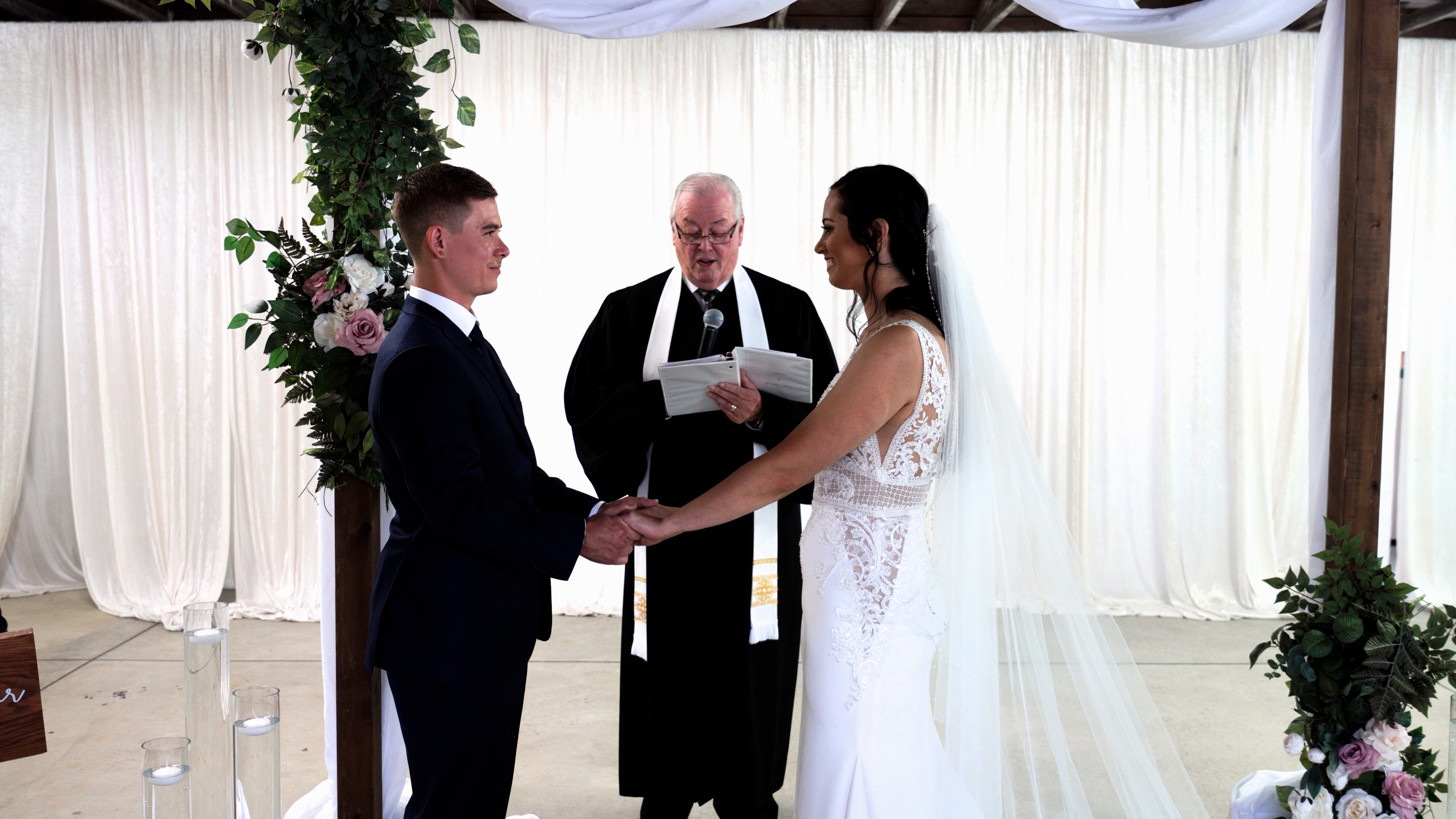 Kristen and Mark's live stream wedding ceremony at Ciociaro Club in Windsor, Ontario